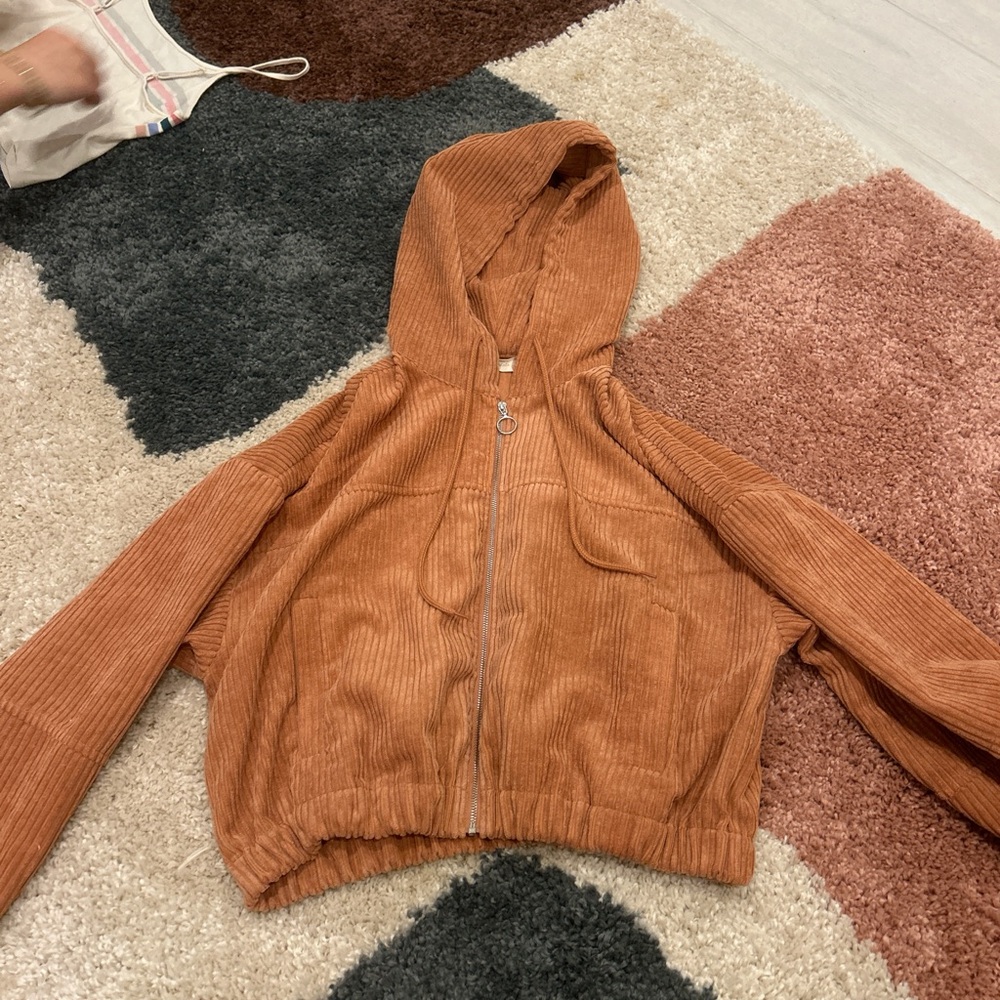 altard state zip up crop hoodie
